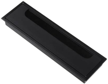 BODOBTF Aluminum Alloy PC Desk Rectangle Wire Cable Grommet Office Table Hole Cover Outlet Port With Black Brush(Black-80x275mm)