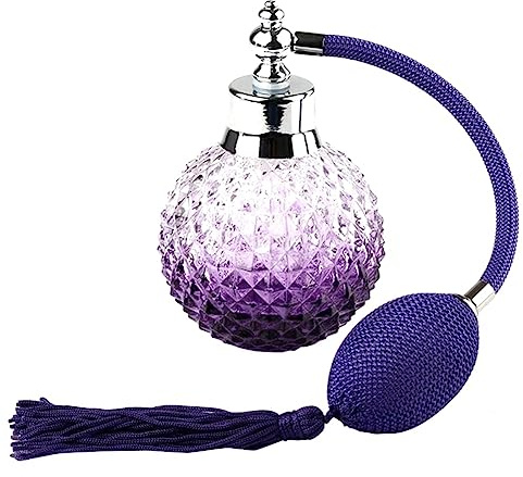jiyaohui Botella de Perfume Vintage VacíA de 100 Ml Botella de Vidrio Recargable con Atomizador