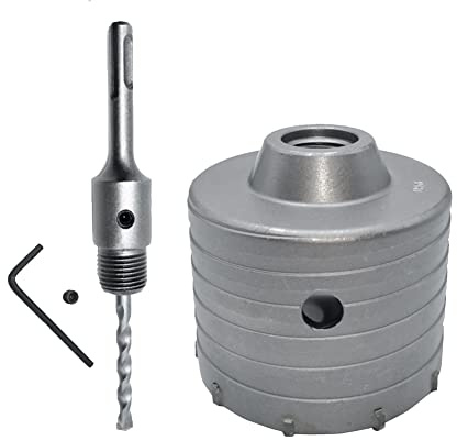 Fuhjythy 1 Set SDS plus 80mm Béton Scie Cloche Électrique Foret Creux Mur Foret Creux 110mm Ciment Pierre Mur Climatiseur