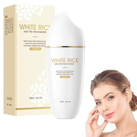 Reis & Niacinamid Gesichtswasser, Bio Reiswasser-Toner Klarer Haut-Toner Mit Reis-Extrakt Aufhellender Toner Für Strahlend Ebenmäßigen Teint, Reduziert Pigmentflecken & Rötungen | Für Alle Hauttypen