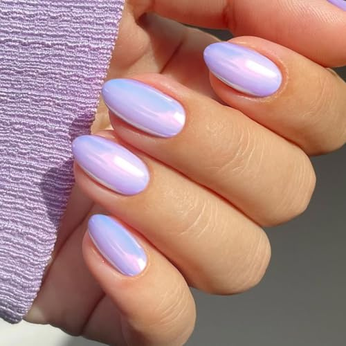 JMEOWIO Nagelfolie UV Härtend Glitzer Lila UV Gel Nail Strips Nagelsticker Nagelaufkleber Nail Art Dekoration Nageldesign Zubehör