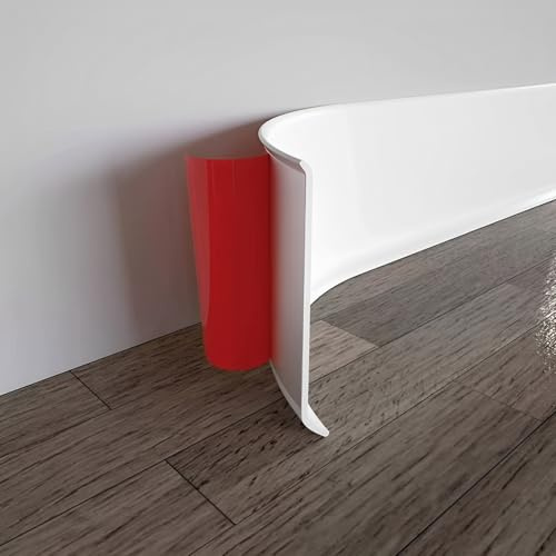 PCXWTLN Flexible Skirting Board Trim, White Flexible PVC Skirting Board Roll 3m x 10cm, Waterproof Skirting Board Cover, Stick On Baseboard Wall Trim for Floor Wall Kitchen and Bathroom
