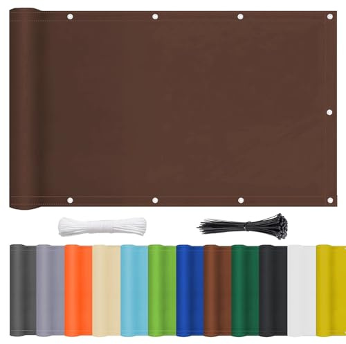 nvdsivee Frangivisto Balcone Impermeabile Frongivista Privacy Rettangolare Copertura Privacy Recinzione per Balcone Esterno Giardino Terrazza Protezione UV Marrone 0.7x10m