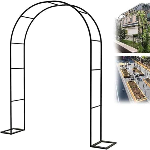 Arco metálico para bodas, Arco de soporte for rosales de alta resistencia - Arcos grandes for bodas(Black,W3M*H2.2M)