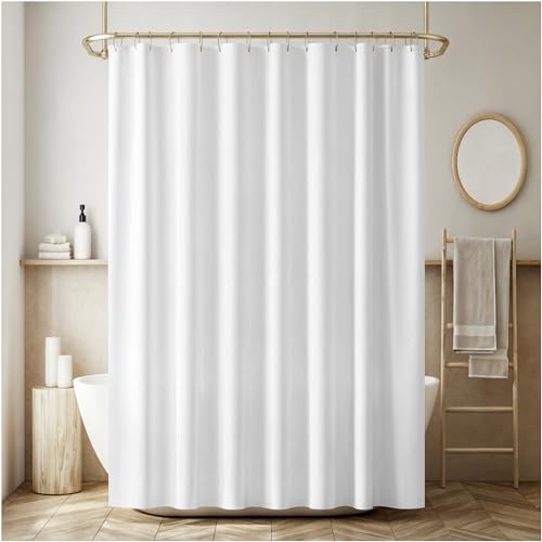 VIAN'S HOME - Tenda Doccia - Impermeabile e Antimuffa 180×200 cm con 12 Ganci Inclusi – Occhielli Metallici Premium, Lavabile e Resistente – Elegante Design per Doccia e Vasca (Bianco)