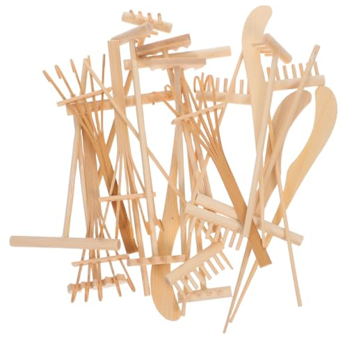 TOYANDONA Mini Herramientas De Rastrillo De Jardín Zen Roca De Bambú para Decoración De Hogar Juego De Rastrillo De Madera para Jardín Zen Accesorio De Jardinería para Mesa De Escritorio