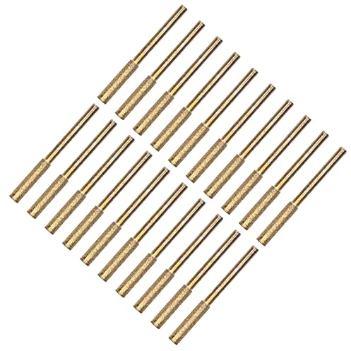 Fockety Lima de Piedra para Afilar Motosierra, Juego de Herramientas de Afilado Fácil de Cambiar para Cadena de 3/8 de Pulgada, Kit de Rebabas de 20 Piezas para Equipo de Mantenimiento de Motosierra
