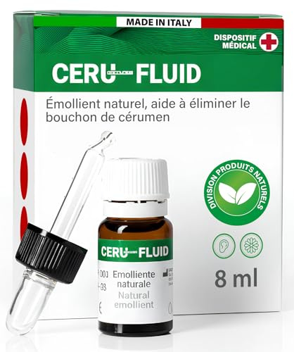 Ohrtropfen gegen Ohrenschmalz 8ml – Sicheres Entfernen von Cerumen Ceru Fluid – Natürliche Ohrenpflege mit Tropfer – Made in Italy