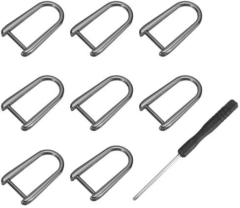 sourcing map D-Rings Screw in Shackle, Zinc Alloy Horseshoe U Shape D Ring Buckles for Purse DIY Craft Keychain
