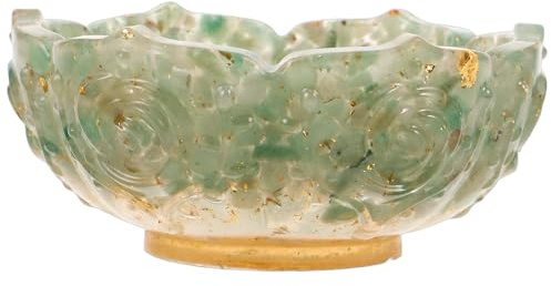 POPETPOP Bandeja Pequeña de Resina Forma de Loto Verde para Joyas y Llaves, Cuenco Organizador de Anillos, Aretes y Collares, Soporte Decorativo para Entrada y Tocador