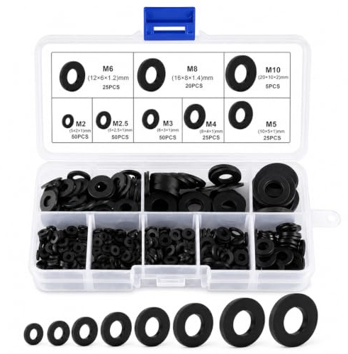 UWJOWP Rondelle in Plastica 250 Pezzi - Distanziali per Viti e Dadi - Set per Fai-da-te e Modellismo