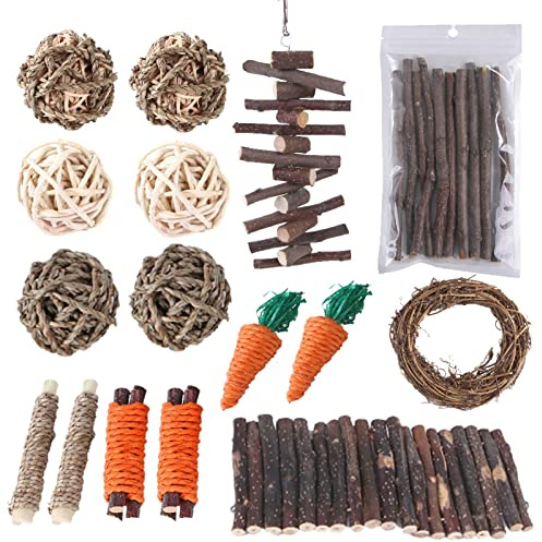 Nucelit Gerbil Carrot Wooden Bridge Rodents Swing Suitable for Dwarf Chinchillas Wooden Swing for Hamsters Mice Rodents Toy