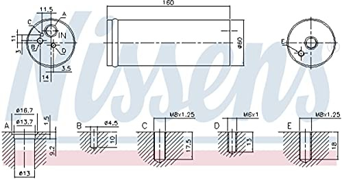 NISSENS 95524 Filtro deshidratante aire acondicionado
