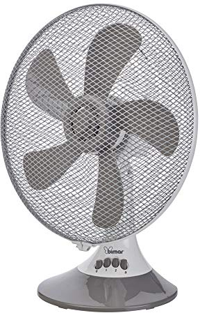 bimar VT333 Ventilatore da Tavolo 30 cm, Ventilatore silenzioso,con Selettore 3 Velocità, Elica con 5 con Pale, Orientabile Destra - Sinistra, Inclinazione Regolabile Alto - Basso, Motore 45W