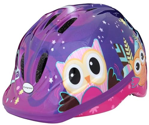 Schwinn Kids Character Bike Helmet, Infant and Toddler, Bicycle, Scooter, Skateboard Helmet, Age 3-5 Years Old, Comfortable Dial Fit Adjust, Fit 48-52 cm, Toddler, Purple Owl