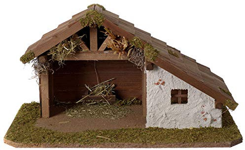 Holyart etable crèche en Bois Design Nordique 30x45x25 cm pour santons de 10-12 cm