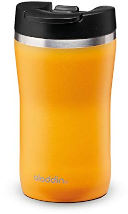 Aladdin Barista Café Thermavac Leak-Lock Edelstahl Thermobecher 0.25L Yellow - Auslaufsicherer Becher - Kaffeebecher To Go Thermo - Hält bis zu 2,5 Stunden Heiß - BPA-Frei - Spülmaschinenfest | Sun Yellow, Vakuumisolierung, 5 h heiß, 4, 5 h kalt, BPA-frei, spülmaschinenfest, robuste Pulverbeschichtung, auslaufsicher