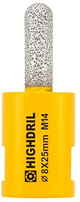 HIGHDRIL Diamond Mortar Raking Bit - 8 mm x 25 mm, M14 Thread Diamond Mortar Cutter for Old Mortar, Blown, Damaged Brick or Natural Stone Removal