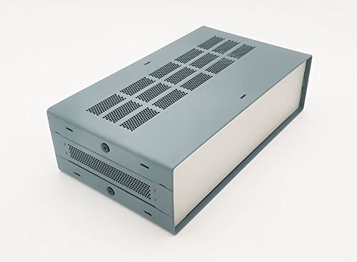 Cheval DIY Aluminum Enclosure Multipurpose (Pure Aluminum Enclosure with Mount bar (2U) 87 x 178 x 305 mm.), Slate Grey