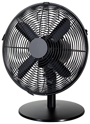 Zanussi ZNMDF1201MB 12 Metal Desk Fan, 3 Speed Settings, Lightweight, 1.5m Cord, 2 Year Guarantee - Matte Black