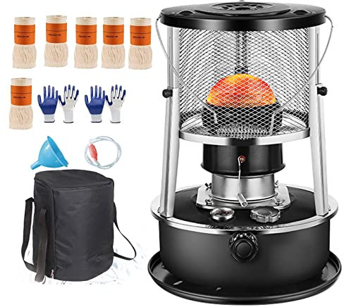 MMLeYN Petroleumheizung Mit Löschautomatik Kopp, Petroleumofen, Petroleumofen Für Innenräume, Mobile Heizung Ohne Strom, Petroleum Ofen Heizung,mit 6 Dochten (Color : 001-Black)