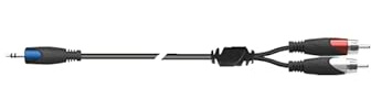 QUIK LOK - Cavo Audio SX/40-3K Minijack Stereo 3,5 mm a 2 RCA Maschio 3 Metri per Collegamento Audio Hi-Fi, Mixer, PC, TV, Smartphone
