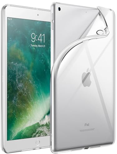 JETech Transparente Hülle für iPad 6./5. Gen 9,7 (2018/2017), Durchsichtig | Weiches Transparentes TPU, Schlanker Stoßschutz