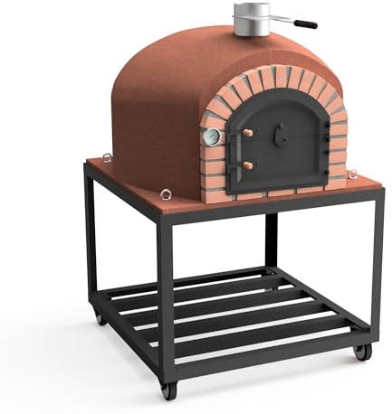MOVELAR - Horno de Leña Exterior de Obra GRAN CANÁRIA (Negro - 100 x 100 x 170 cm) - Horno alto de obra, cocción con leña, ideal para exteriores, aislado con corcho y mantas cerámicas - REF: M00408