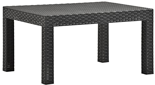 Tidyard Gartentisch Garten-Esstisch Witterungsbeständig Gartenmöbel Tisch Balkontisch Terrassentisch Teetisch Anthrazit 58x58x41 cm PP Rattan