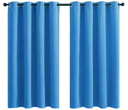 Bishilin Verdunklungsvorhänge mit Ösen Königsblau, Vorhänge Blickdicht 2er Set Modern Einfarbig 107x213CM Gardinen Verdunkelnd Schlafzimmer Kinderzimmer Jugendzimmer
