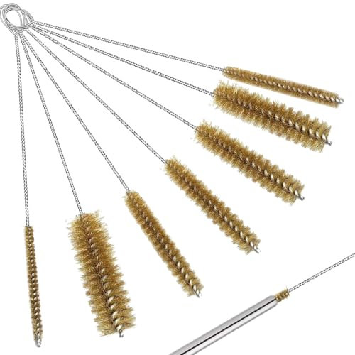 LPMEGQFU 16IN Brass Tube Brushes Bottle Brush Wire Tube Brushes,Long Wire Cleanling Brushes Tube Cleaning Lab Brushes Straw Cleaner Brush Wire Bottle Brush Pipe Cleaner for Tubes,Bottle,Glass