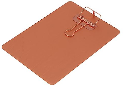 TOGEVAL Clipboard Aus Edelstahl Mit Ergonomischem Design Leichter Klemmbrett-schreibplatte Metallclip Für Büro Schule Und Unterwegs Vielseitiger Papierhalter in Roségold