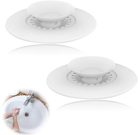 Universal Silikon Abflussstopfen, 2er Set Abfluss Stöpsel Badewanne und Waschbecken für Badewannen, Waschbecken, Küchenspülen, Moppbecken