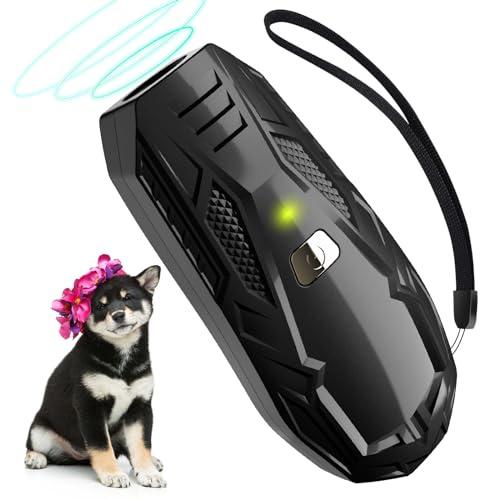 Antibell Ultraschall Gerät,Tragbar Antibell für Hunde,LED-Licht Ultraschall Anti Bell Gerät Hunde,26FT Wiederaufladbare Hundebell-Kontrolle im Innen Außenbereich,Anti-Bell-Mittel Hunde Sicher/effektiv