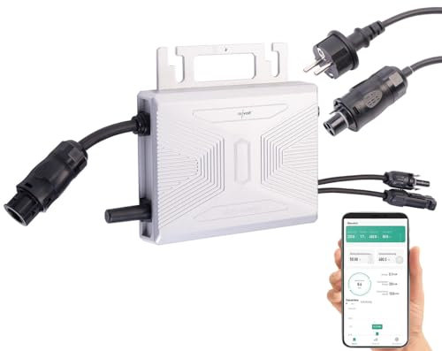 revolt Solarregler: WLAN-Mikroinverter für Solarmodule, 400 W, App, geprüft (VDE-Normen) (Solar-Wechselrichter MPPT, MPPT-Mikro-Wechselrichter, Netzkabel)