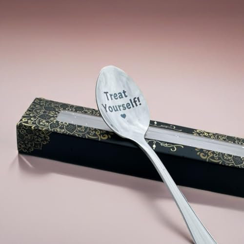 Engraved Silver-Plated Teaspoon with 'Treat Yourself' Message, 15cm, Gift Box Included