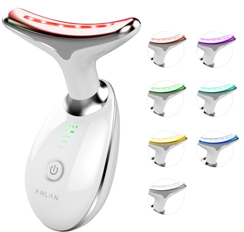 ANLAN Face Massager,7-in-1 Facial Lifting Device,Face Sculpting Device,7 Colors 3 Modes Facial Massager Electric Anti-Aging,45°C EMS Red Light Therapy Neck Lift Wrinkle Remover Skin Tighten Machine