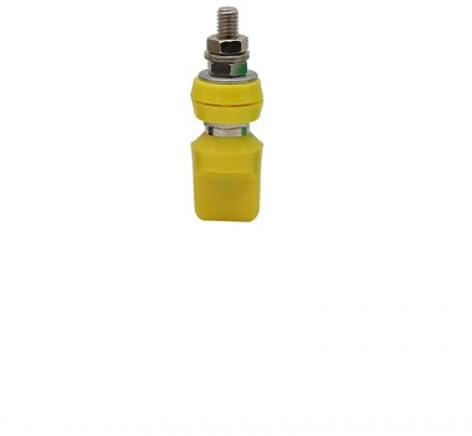 1pcs M6*45 Binding Post 6mm Pure Copper Flat Cap Terminal 4mm Hole Banana Socket / 50A high Current grounding Column - (Color: Yellow)