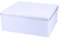 Pure White - Large Square Cake/Biscuit Tin/Kitchen Container - Plain White Gloss Metal - 23 cm