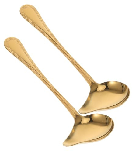 SOIMISS Lot de 2 Cuillères à Sauce en Acier Inoxydable Forme Bec Canard avec Séparation D'huile Facile à Nettoyer pour Ragoûts et Dîners en Famille