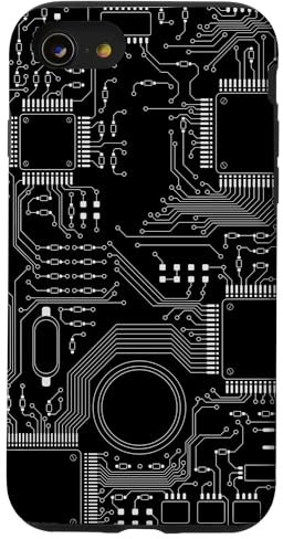 Carte mère circuit informatique sombre fond d'ordinateur Coque pour iPhone SE (2020) / 7 / 8