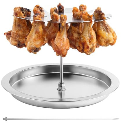 Asador De Piernas De Pollo De Acero Inoxidable - Bandeja Portátil para Pollo, Accesorios para Barbacoa, Parrilla Al Aire Libre, Funcional Y Práctica para Cocinas Interiores Y Exteriores De Barbac