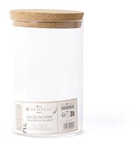Bocal en verre 15 cm avec couvercle en liège, diamètre 10 cm