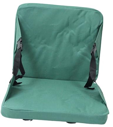 Milageto Cuscino per Sedile da Stadio Portatile con Schienale, Multiuso, in Tessuto Oxford, Spesso, per Viaggi, Campeggio, Prato all'aperto, Verde
