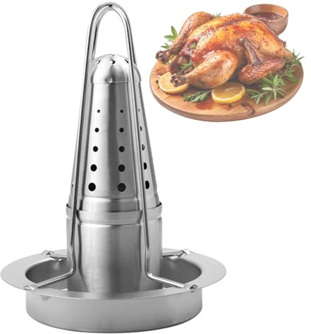 Générique Grille à Poulet en Acier Inoxydable pour Canette De Bière, Four Vertical pour Une Cuisson Uniforme, Four à Barbecue Multifonction Adapté Au Fumage