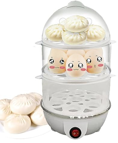 Sucritude Hervidor de Huevos Rápido - Vaporizador Automático De 3 Niveles Para Huevos Duros | Para Apartamentos Restaurantes Hoteles Y Dormitorios Universitarios