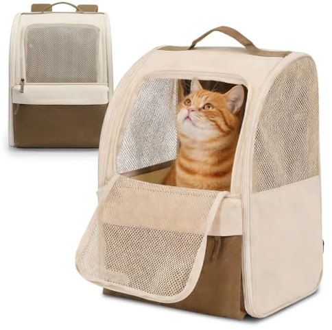 Katzenrucksack Hunderucksack für Kleine Haustiere, 600D Oxford-Gewebe Reisen Katzen Rucksack Hunderucksack bis 10kg