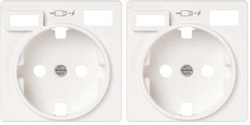 SIMON - Tapa Base de Enchufe Schuko, Serie 82 Concept, 2 USB C+A, Compatible con las Series 75, 31, 82 y 88, Efecto Mate Antihuellas, Color Blanco (Paquete de 2)