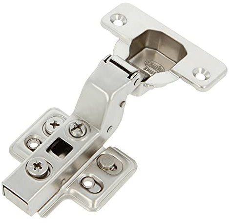 Amig - Bisagra de Cazoleta Hidraúlica Superacodada - Ø35 mm - Acero Niquelado - Apertura 110° - Instalación Oculta para Puertas de Muebles - Tornillos Regulables