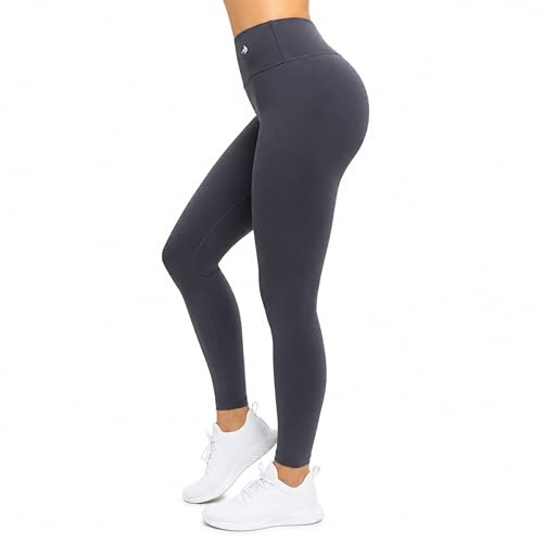 COMPRESSIONZ Kompressionsbyxor för kvinnor - Bästa hela leggingsstrumpbyxorna för löpning, yoga, fitness, Kolgrå, XL